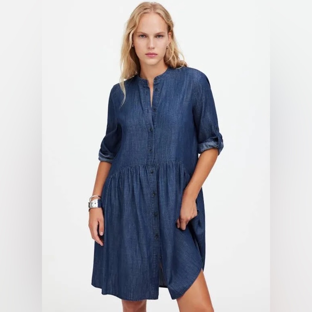 Madewell Button-Front Denim Shirt Dress NWT